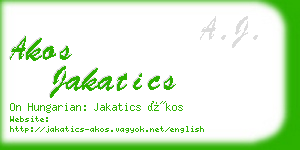 akos jakatics business card